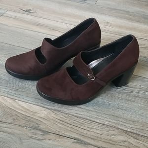 Dansko Brown Suede Mary Jane Heels, Size 38